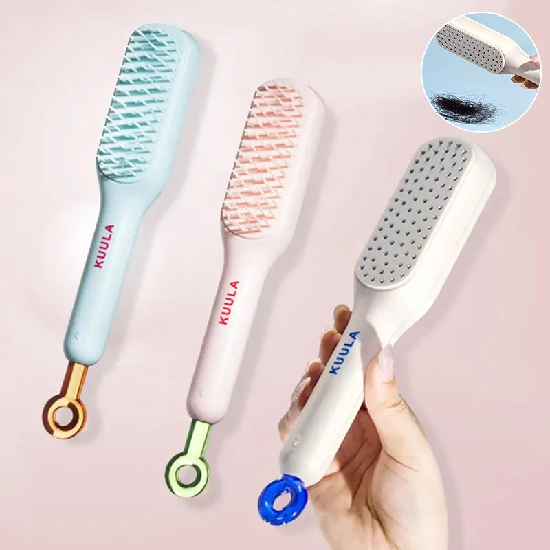 Peigne de massage antistatique autonettoyant