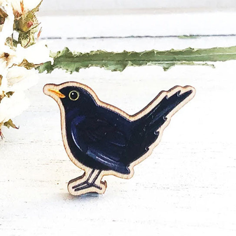 Broche en bois oiseau