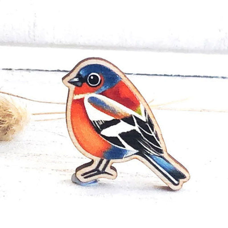 Broche en bois oiseau