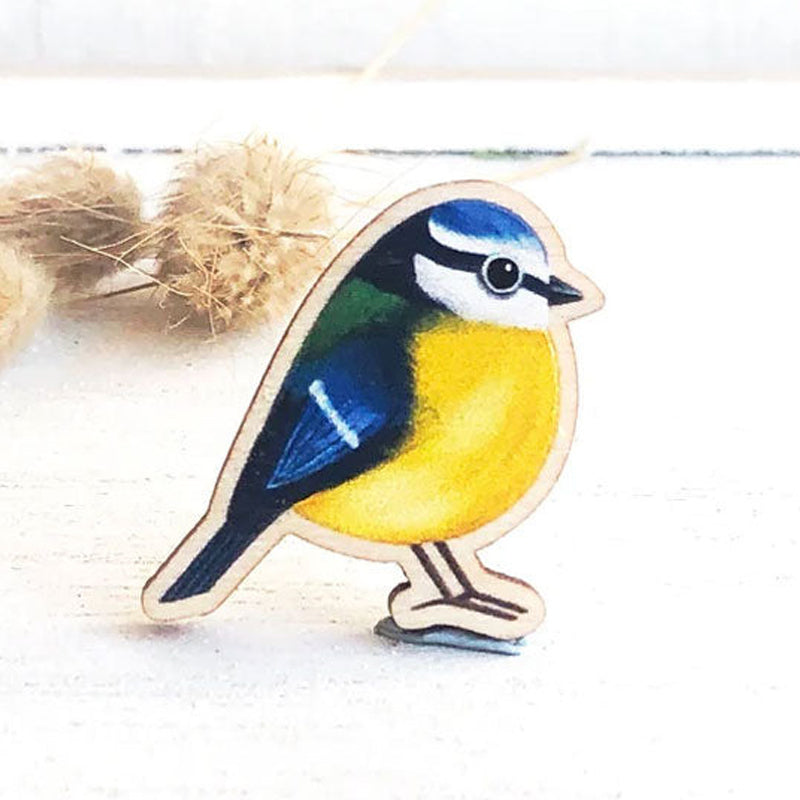 Broche en bois oiseau