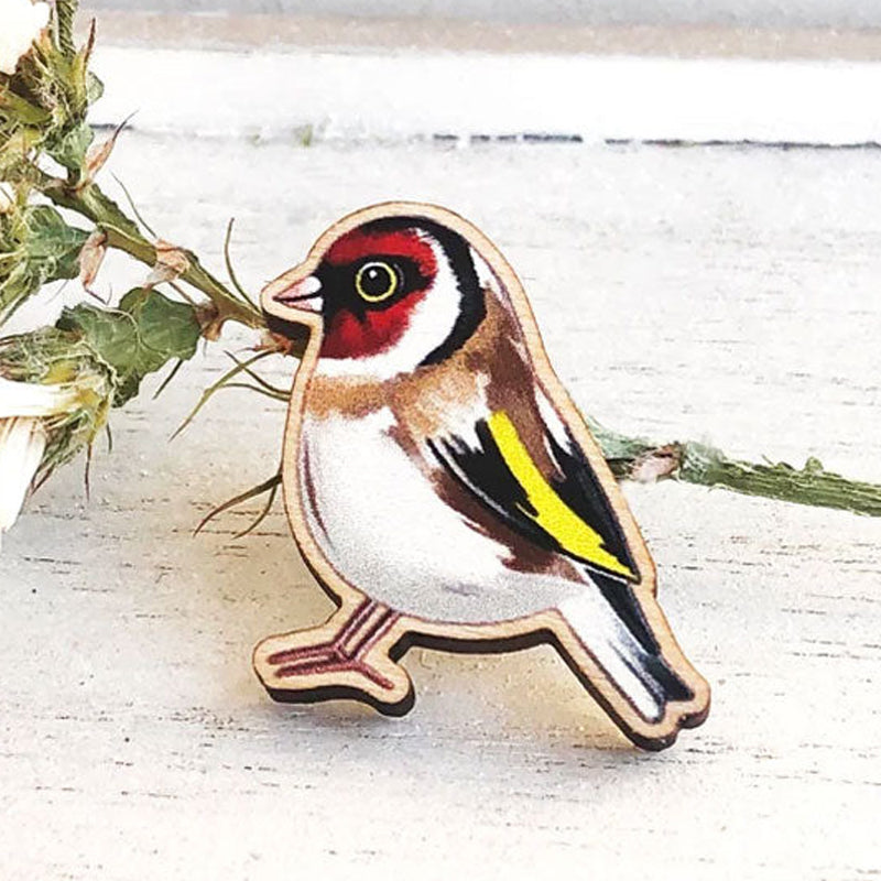Broche en bois oiseau