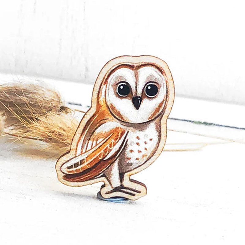 Broche en bois oiseau