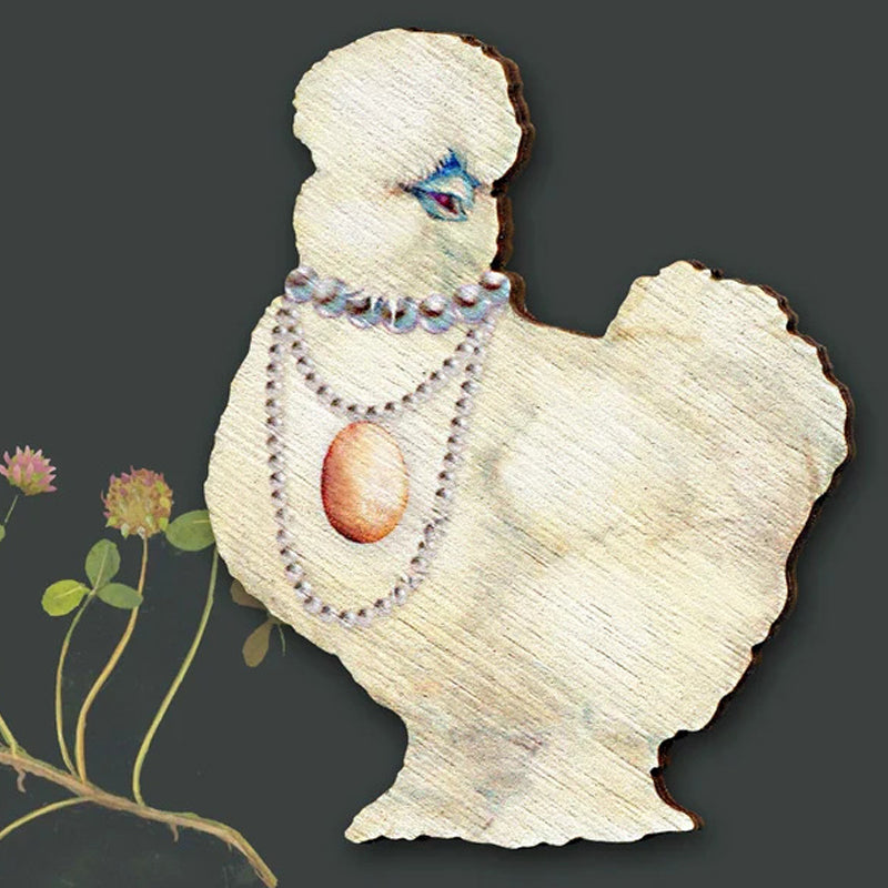 Broche en bois oiseau