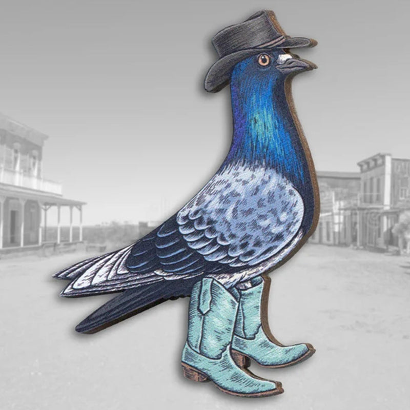 Broche en bois oiseau