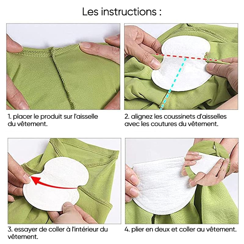 Coussinets d'aisselles absorbant la sueur