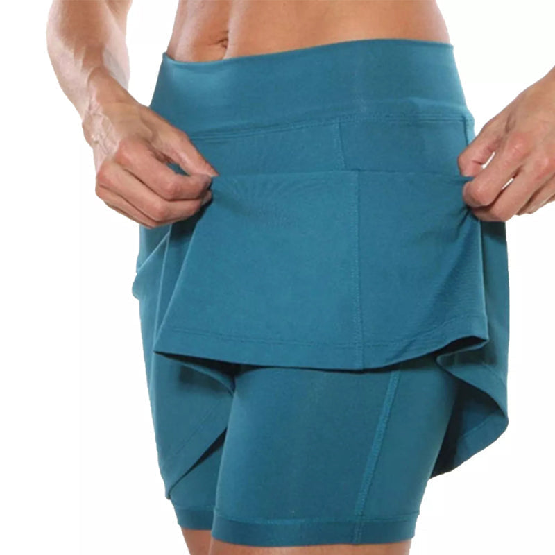 Jupes-culottes Taille Moyenne de Couleur Unie avec Poche