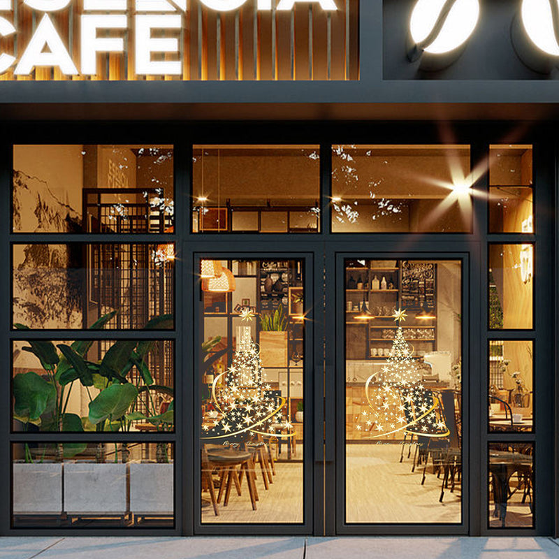 autocollants pour fenêtres de sapin de Noël