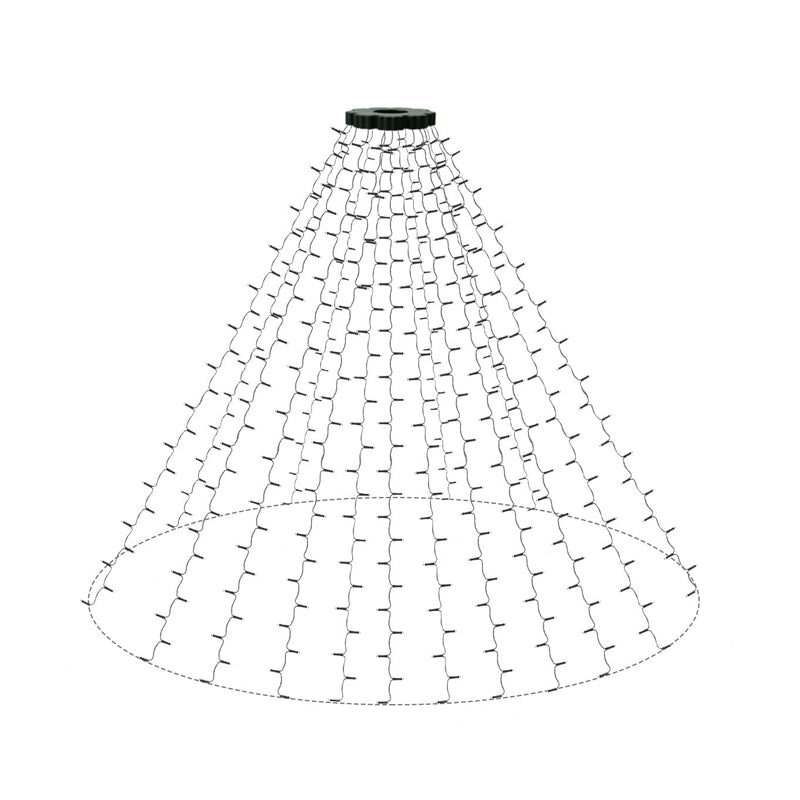 Lumières de cascade d'arbre de Noël avec anneau