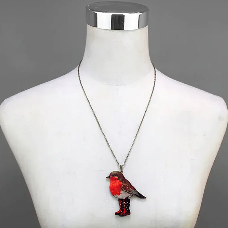 Broche en bois oiseau