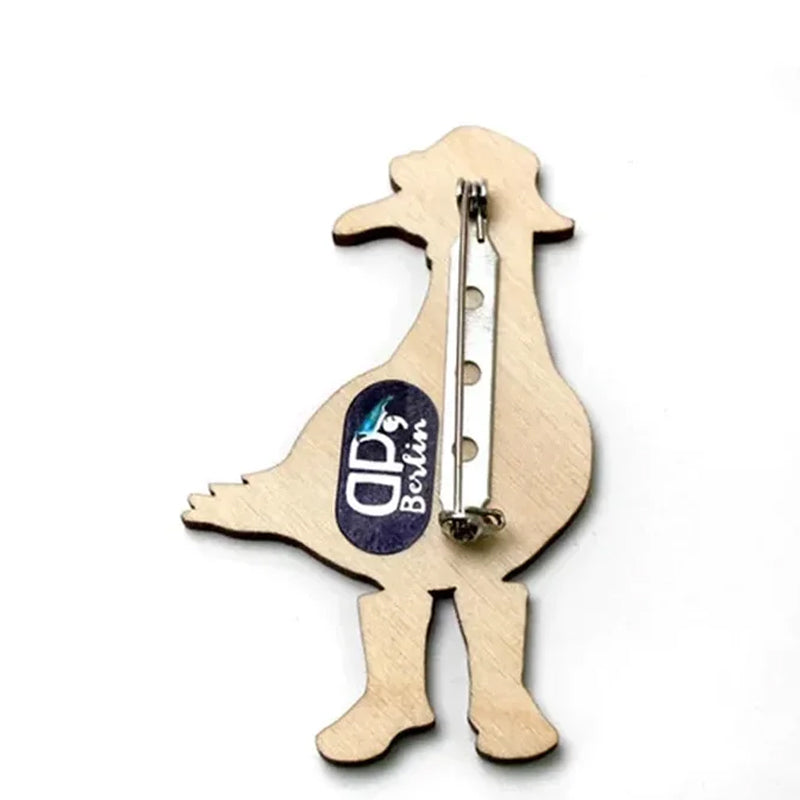 Broche en bois oiseau