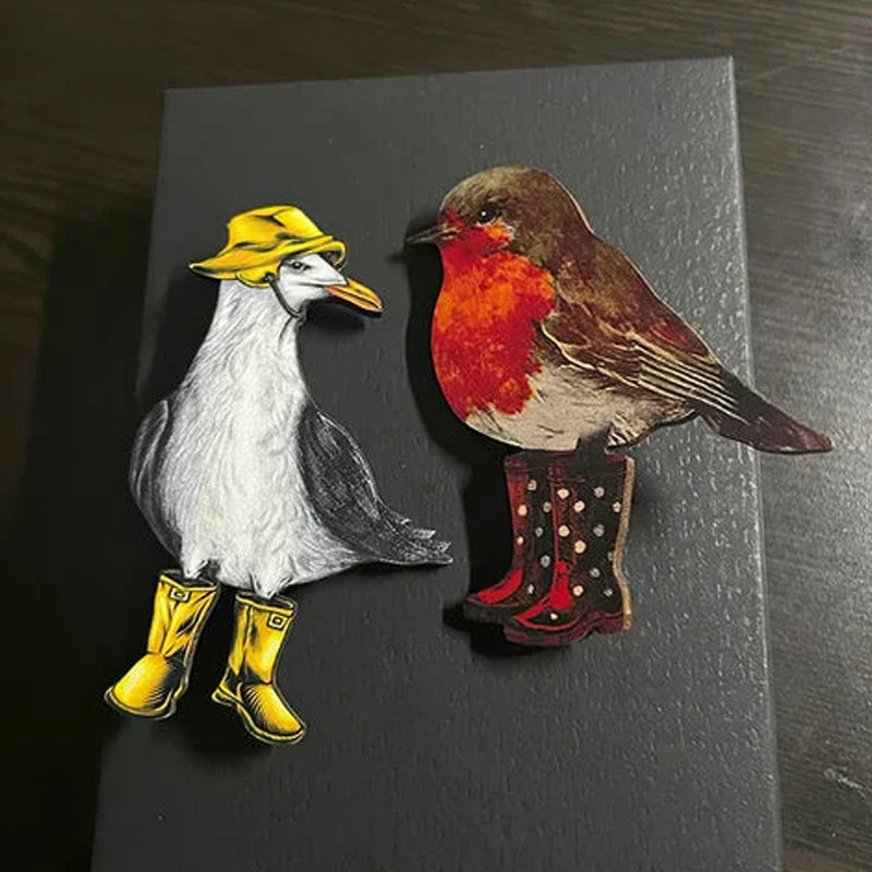 Broche en bois oiseau