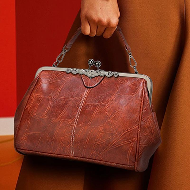 Sac à Bandoulière Rétro en Cire D'huile de Grande Capacité