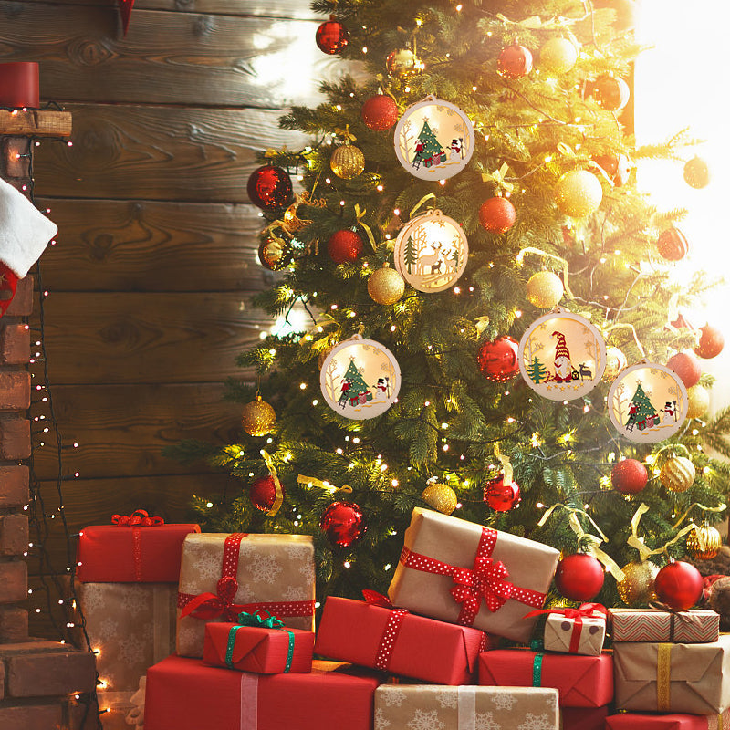 Guirlandes de Noël en bois avec lumières LED