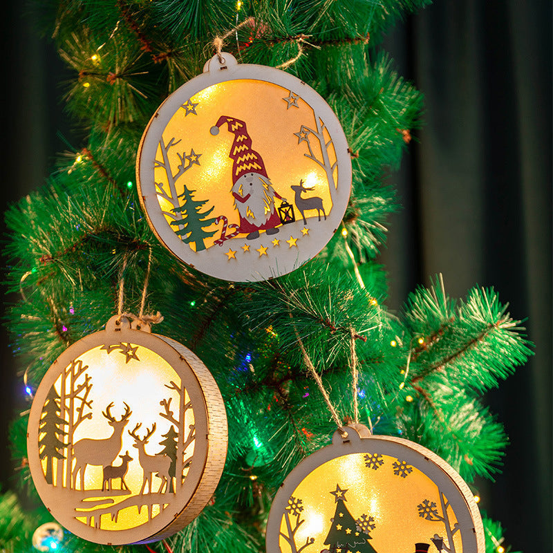 Guirlandes de Noël en bois avec lumières LED