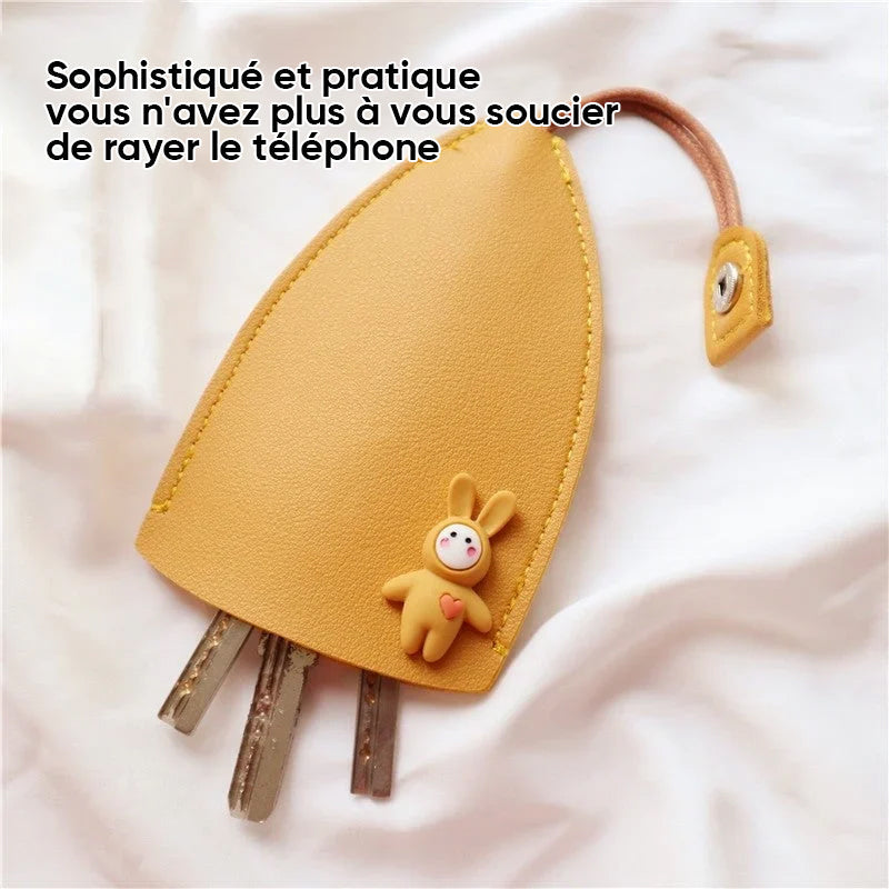 Couverture de cas de clé de voiture en cuir