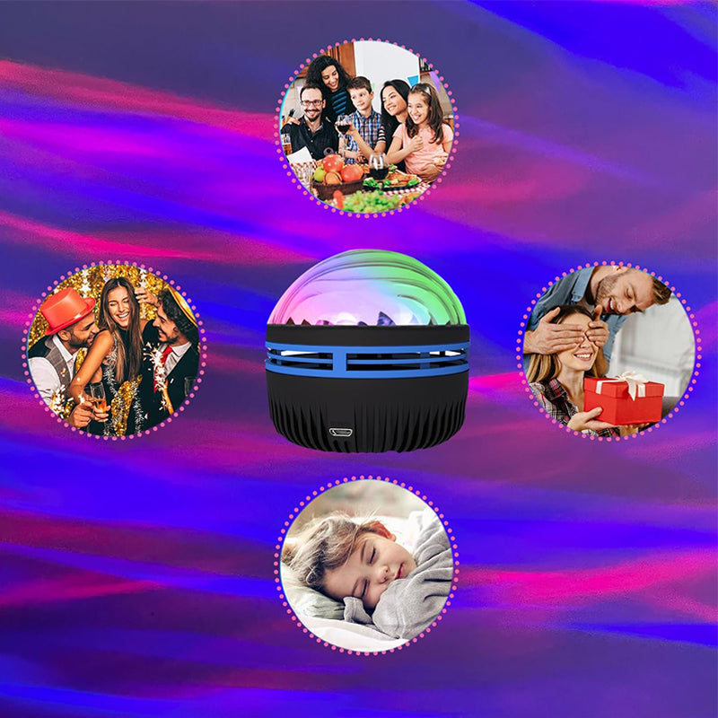 Projecteur d'aurores boréales et de vagues océaniques 2 en 1